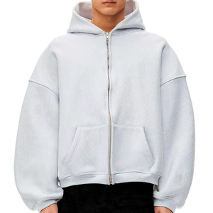 Sweats à capuche personnalisés pour hommes, grandes tailles, coupe ample, épaules tombantes, avec fermeture éclair, épais et surdimensionnés - Product Image 1