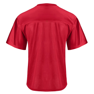 เสื้อเจอร์ซีย์ตาข่ายสีแดง คอวี แขนสั้น สำหรับผู้ชาย ผ้าโพลีเอสเตอร์ ระบายเหงื่อได้ดี ชุดกีฬาสำหรับผู้ใหญ่ ชุดกีฬาฟุตบอล เสื้อซ้อมฟุตบอล - Product Image 2