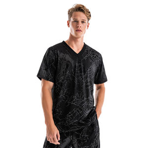 Maillots en jersey respirant 100% polyester à séchage rapide pour hommes, personnalisables, maillots en jersey respirant pour hommes, col en V, manches courtes - Product Image 6