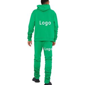 Chándal OEM ajustado con logotipo personalizado para hombre, ropa de gimnasio en Blanco polar de alta calidad, chándal para correr, conjunto de dos piezas, tela al por mayor - Product Image 5
