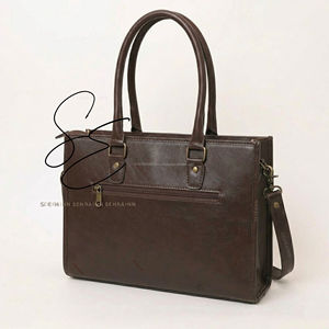 Bolso tote de cuero de vaca hecho a mano con pelo, bolso de mano repujado, bandolera para mujer, bolso de oficina, OEM personalizado - Product Image 5