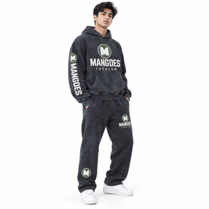 Conjunto Deportivo de Algodón Estampado Ecológico con Capucha, Resistente al Viento, para Invierno, con Logotipo Personalizado, Lavado Ácido, Premium, Suave y Transpirable - Product Image 5