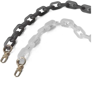 <b>Clear</b> <b>Resin</b> Chain Strap Handbag Accessory Fashion Round Link Design Gold Hardware Beige Bag Detail - Product Image 2