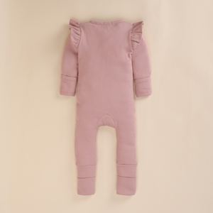 Blush Pink Premium Quality Bamboo Elastane Zip Romper Ropa de bebé - Product Image 2