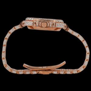 Reloj de Lujo para Hombre con Incrustaciones de Diamantes Moissanite, Reloj de Pulsera de Acero Inoxidable con Esfera Dorada Rosa, Estilo Hip Hop, Reloj Hecho a Mano Personalizado - Product Image 6