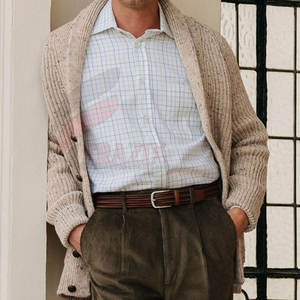 Vêtement de travail respirant à manches longues, boutonné, doux et chaud, pour le bureau, l'extérieur, cardigan boutonné pour homme - Product Image 6