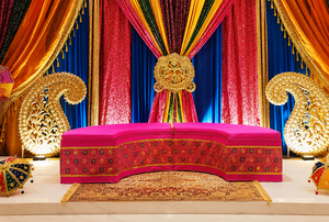 Punjabi colourful งานแต่งงานเวที punjabi Medi เวทีกับรูปปั้น bhangeet แบบดั้งเดิม - Product Image 6