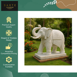 Oferta en Decoración Ecológica para el Hogar: Estatua de Elefante de Mármol de Diseño Moderno Tallada a Mano, de Lujo, para Uso en Exteriores, a Bajo Precio - Product Image 4