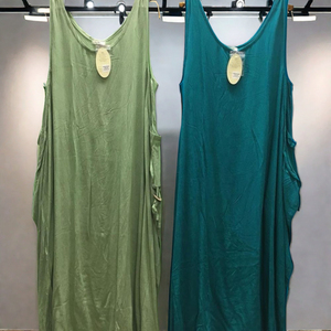 Robe décontractée d'été bohème Maxi IKAT exclusive pour femmes col en O Maxi Design taille libre et poche en rayonne grandes tailles France - Product Image 1