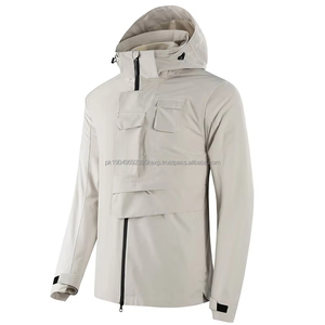 Chaqueta con Capucha y Cremallera para Hombre, Impermeable y Cortavientos, para Otoño, 100% Poliéster, Manga Regular, Estilo Informal - Product Image 2