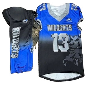 Wholesale Custom Printed American Football Uniform Sets Adults 100% Polyester Padded <b>Mesh</b> Breathable Anti-Bacterial Anti-UV - Product Image 1