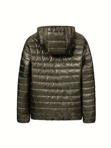 Nouvelle conception, vente chaude, veste à capuche pour homme, décontractée, écologique, hiver, grande taille, fermeture éclair, imperméable, respirante, polyester matelassé - Product Image 2