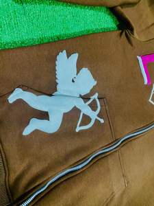 Sweat à capuche zippé intégral en molleton de coton épais pour homme, fabriqué en usine, écologique, personnalisé avec impression en relief, collection automne - Product Image 5