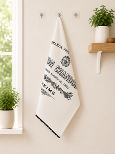 Essuie-mains de cuisine en coton sur le thème du vin |   Essuie-tout vintage français imprimé |   Essuie-tout décoratif pour la cuisine - Product Image 2