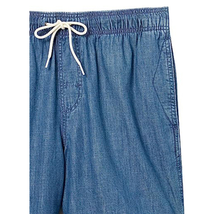 Pantalones Cortos Bermuda de Mezclilla Azul para Hombre, Cintura Media, Estilo Casual con Bolsillos, Tejido de Algodón Transpirable - Product Image 4