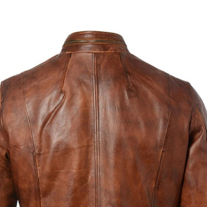 Men's Genuine <b>Sheepskin</b> Leather <b>Jacket</b> Vintage Biker Style Outerwear OEM Custom Design High Quality Men's <b>Jackets</b> - Product Image 3