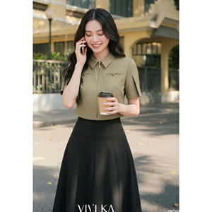 Blusa Elegante para Mujer, Color Oliva, Cierre Frontal con Cremallera, Estilo Oficina, Casual de Negocios, Cómoda, Tipo Croptop, ODM OEM LEX - Product Image 3