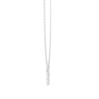 Collier pendentif élégant en or blanc 14 carats avec diamants de laboratoire, en forme de grappe ronde, et pendentif cercle en or blanc avec diamants de formes variées