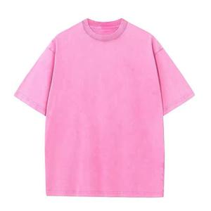 Camiseta de punto transpirable para hombre, color rosa, con estampado por transferencia térmica, manga corta, cuello redondo, corte regular, informal, 100% jersey - Product Image 4