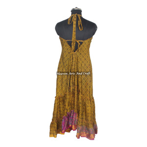 New Bohemian Unbranded Fashionable Women's Silk <b>Spaghetti</b> Maxi Dress Ladies Elegant Dinner Gown Sleeveless Evening Gowns Women's - Product Image 6