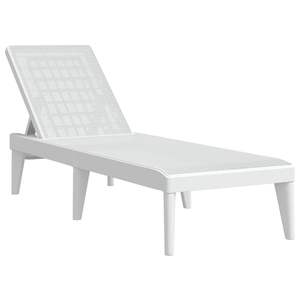 Chaise longue réglable en hauteur standard en polypropylène blanc à 100 % - Product Image 2