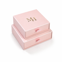 Boîte à bijoux rose avec fermeture magnétique écologique et logo personnalisé, avec insert en velours, boîte cadeau pour boucles d'oreilles, collier, vente en gros