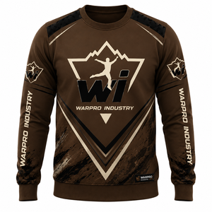 เสื้อสเวตเชิ้ตคอกลมพิมพ์ลายซับลิเมชั่นสีน้ำตาลสำหรับผู้ชายจาก Warpro Industry ทรงปกติ สวมใส่สบายๆ ในฤดูใบไม้ร่วง - Product Image 1