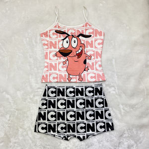 Cartoon Character Plus Size Ladies <b>Summer</b> Two-Piece Short Set <b>Pyjamas</b> with Elastic Waist High-Waisted Worsted Fabric Sleepwear - Product Image 2
