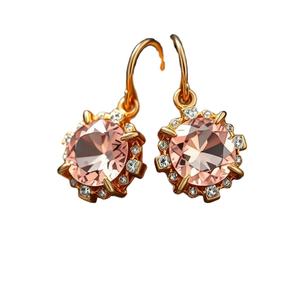 Classic Diamond Charm <b>huggies</b> Stone Chain Drop 925 Sterling <b>Silver</b> 18k Gold Plated <b>Earrings</b> - Product Image 1