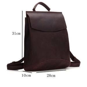 Heavy Duty Waterproof Genuine <b>Leather</b> Rucksack Vintage Anti-Theft <b>Laptop</b> <b>Backpack</b> for International Travel LBP-0364 - Product Image 2