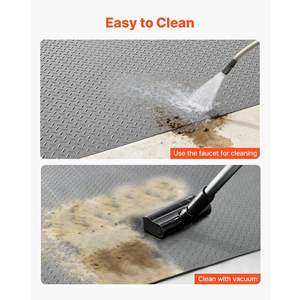 Tapis de sol de garage gris argenté 7,5 x 20 pieds, 2,2 mm d'épaisseur, PVC, plaque diamantée, ruban adhésif double face, facile à nettoyer, antidérapant, protecteur - Product Image 5
