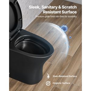 Monopezzo a vortice allungato doppio sciacquone 1.0/1.28 GPF comodo sedile da bagno Design con gonna da 12 pollici - Product Image 5