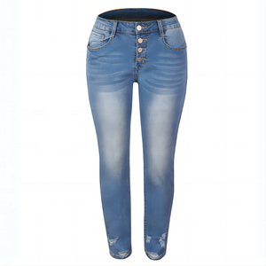 Oferta Especial: Jeans Rectos de Verano para Mujer, Transpirables, de Cintura Media, Ligeros, Estilo Boyfriend, Listos para Enviar - Product Image 2
