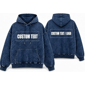 SILKZON INDS Hoodie streetwear original personnalisé en coton tricoté vieilli avec logo brodé sur le devant et manches tombantes pour femme - Product Image 1