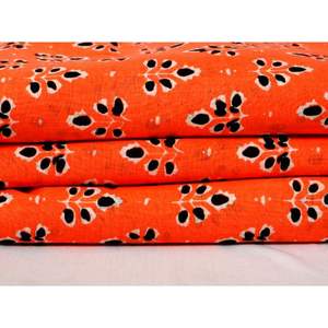 ผ้าฝ้ายออร์แกนิกอินเดียทอมือขายส่ง ผ้าพิมพ์ลายบล็อกด้วยมือแบบ Sanganeri จากเมืองชัยปุระ น้ำหนักเบา เหมาะสำหรับใช้ทำผ้าม่าน กระเป๋า และของตกแต่งบ้าน - Product Image 1