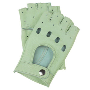 Mitaines en cuir beige à doigts complets, compatibles écran tactile, avec détection de pointe, pour usage quotidien décontracté en hiver et la conduite, paume à grain doux et poignet fendu - Product Image 1
