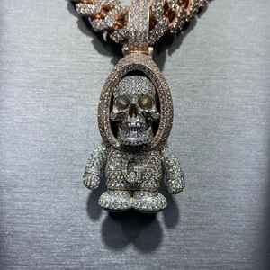 Colgante de logotipo con incrustaciones de moissanita VVS, plata de ley 925, diseño personalizado de rapero, estilo hip hop, colgante de dibujos animados para hombre - Product Image 2