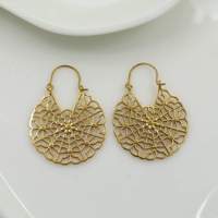 Boucles d'oreilles pendantes en alliage plaqué or, motif floral, bijoux vintage pour femmes