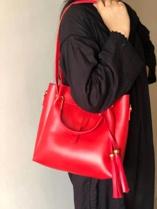 Elegantes bolsos de cuero genuino OEM, juego 3 en 1, bolso tote para mujer con billetera/monedero y bolsos cruzados, bolso de hombro de 3 piezas para damas - Product Image 3