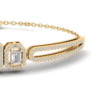 REYES Último Diseño Pulseras de Tenis de Moissanita de 1.36Ct con Corte Esmeralda en Oro Blanco de 14K para Mujer, Joyería Fina Certificada GRA - Product Image 6