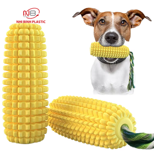 Eco-Friendly Corn Shape Small Plastic Chew <b>Toy</b> for Dogs Durable <b>Interactive</b> Outdoor/Indoor Play with Rope Handle - Product Image 1