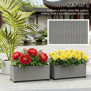 Set di 2 fioriere grigie da ringhiera, fioriere sospese e vasi inclusi (solo vasi) X2 - Product Image 2