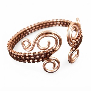 Bracelet en cuivre pur tressé torsadé pour homme, fait main, unisexe, thérapie magnétique, soulagement de l'arthrite et de la douleur - Product Image 3