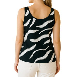 Camiseta sin Mangas de Punto Ajustada para Mujer, Cuello Redondo, Estampado Sólido, Poliéster/Algodón, Ropa Casual Suave, Color Personalizado en la Parte Delantera - Product Image 3