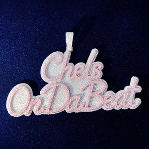 จี้เพชรโมอิสซาไนต์แบบกำหนดเอง สไตล์ฮิปฮอป VVS ประดับเพชรเต็มตัว  จี้ตัวอักษรเงินแท้ 925  จี้เพชรโมอิสซาไนต์สั่งทำ - Product Image 1