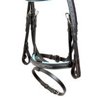 Bridon d'équitation en cuir écologique rembourré contrastant, fait main, avec nezier élastique, de haute qualité, taille personnalisable, du fabricant indien