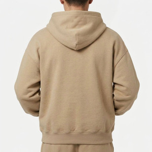 Sweat à capuche zippé en molleton épais surdimensionné, coupe carrée, avec poche kangourou, 100% coton, vierge, personnalisable OEM, vente en gros - Product Image 3