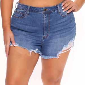 Shorts para Mujer a Precio Económico, Shorts de Moda, Pantalones Vaqueros, Color Azul Sexy, Shorts de Mezclilla de Algodón para Mujer, Logotipo Personalizado - Product Image 1