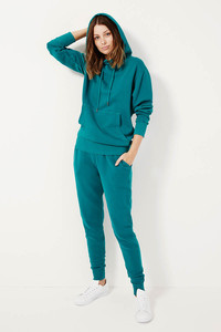 Women Hooded <b>Tracksuit</b> Set <b>White</b> Animal Print Side Stripes Casual Athletic Wear Full Sleeve Drawstring Pants Two Piece Outfit - Product Image 1