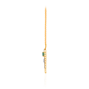 Pendentif en or jaune avec diamant de laboratoire et motif œil porte-bonheur, taille brillant rond, bijou de luxe 14 carats pour femme, tendance et idéal au quotidien - Product Image 3